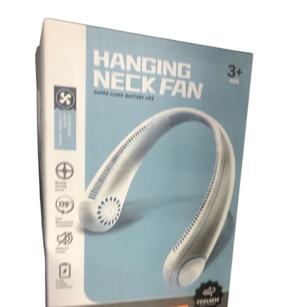 Sleek White Hanging Neck Fan